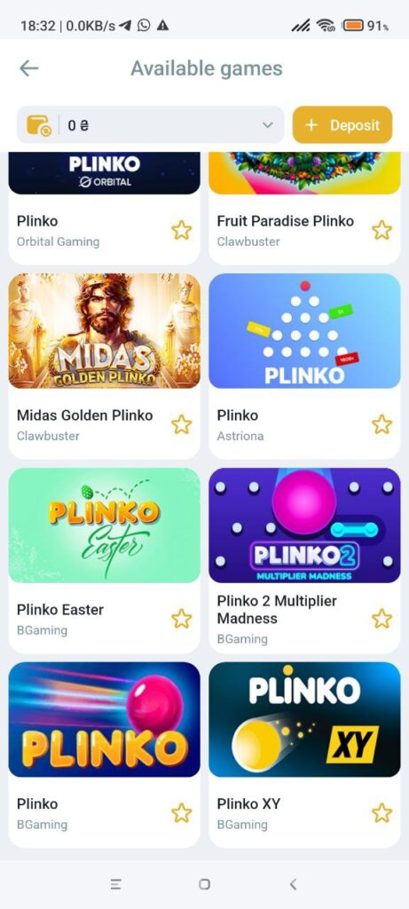 Como encontrar Plinko no aplicativo móvel MelBet – Passo 4