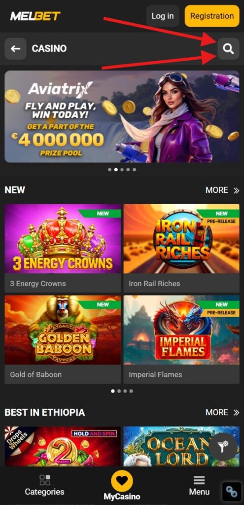 Como encontrar Plinko no site da MelBet – Passo 3